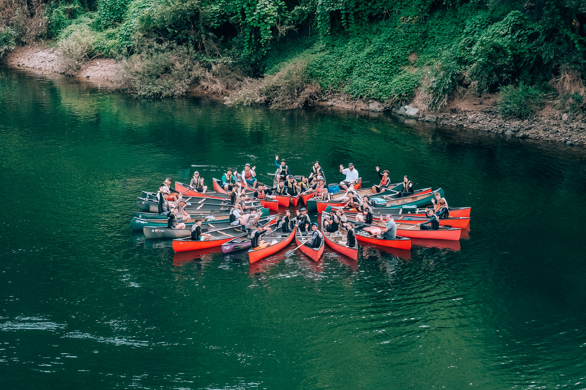 PlayOutside Korea canoe education activity